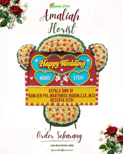 Karangan Papan Bunga Pernikahan di Gandu Wetan